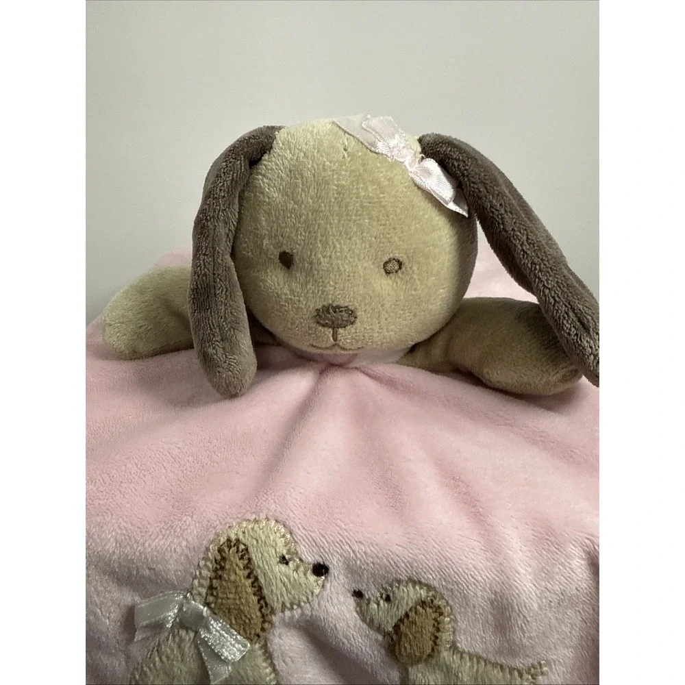 Carter's Mommy Loves Me Plush‎ Puppy Baby Lovey Security Blanket Pink 14